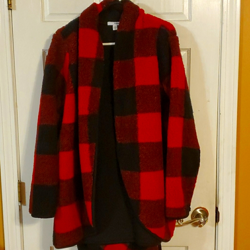Sonoma Red and Black Plaid Sweater